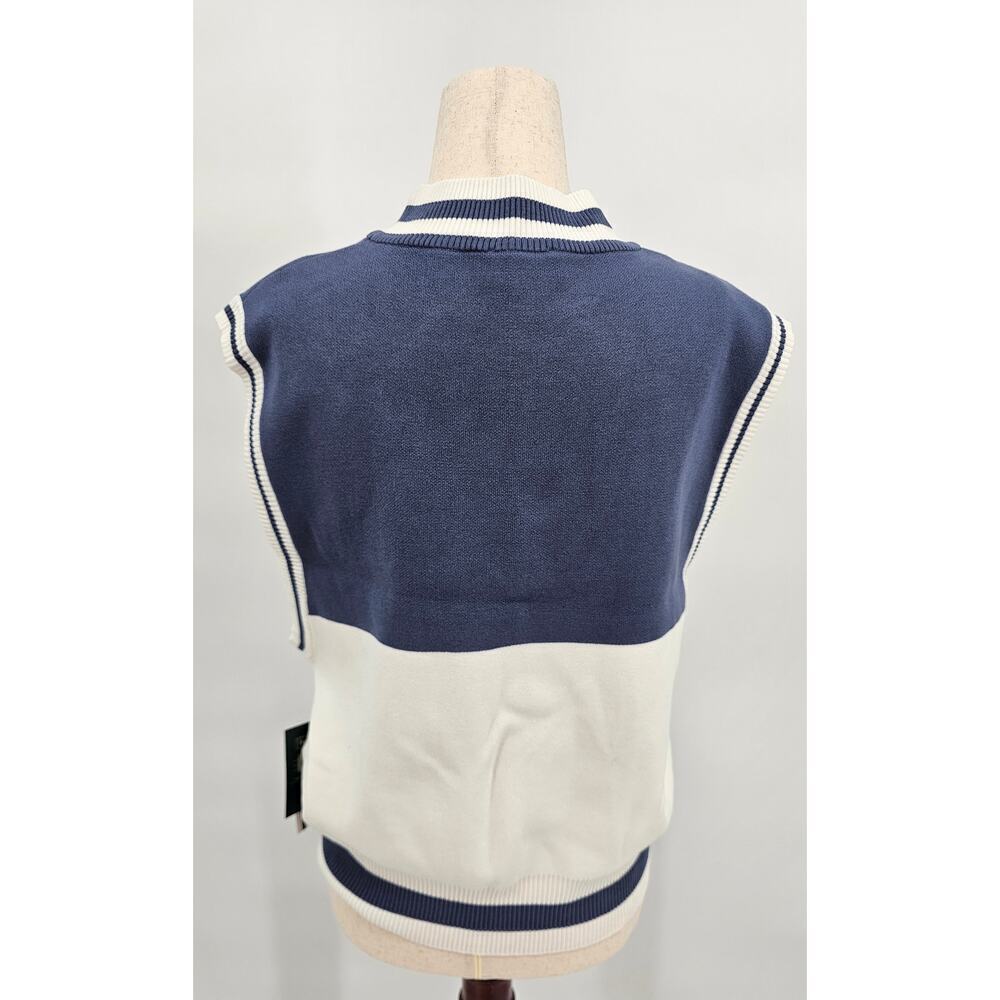 Fore Women's Size Large Sleeveless Golf Sweater Indigo/White NWT - Picture 2 of 8